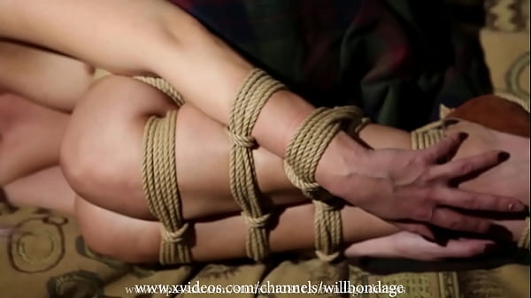 Naked tied-up girl drinking cocoa. P1 