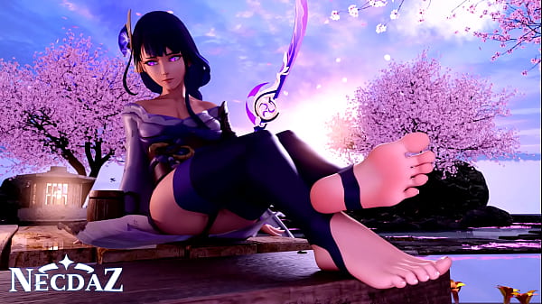 Raiden From Genshin Impact Shows Her Soles In Stirrups thumbnail