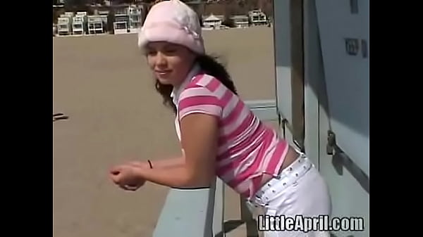 Sweet Teen Little April'_s Beach Walk And Holiday