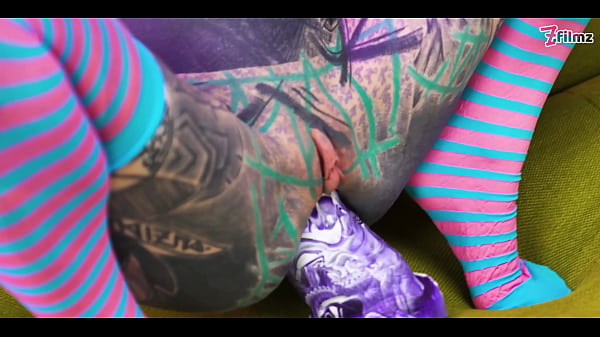 Two inked lesbians stretch each other&rsquos asses with huge toys &mdash gaping holes, ATM action, and real orgasms