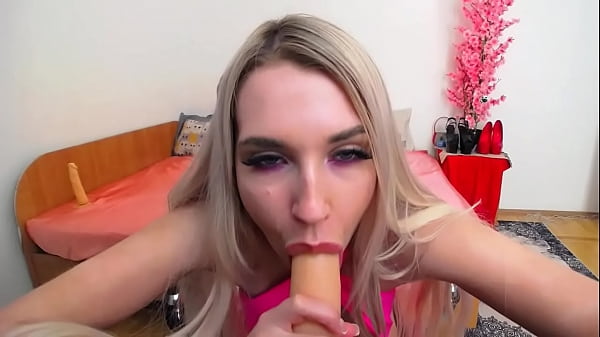 Blonde With Big Tits Sucks A Huge Cock And Wants You To Cum In Her Mouth thumbnail