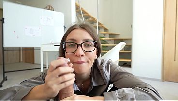 Horny Secretary Seduces Her Boss! Bj, Missionary, Doggy In The Office. thumbnail