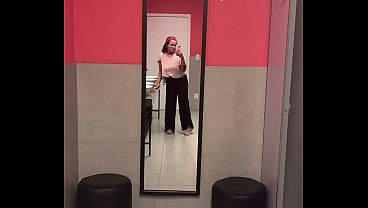 Public Bathroom Gassy Girl Tries to Hold It But Farts Loudly 