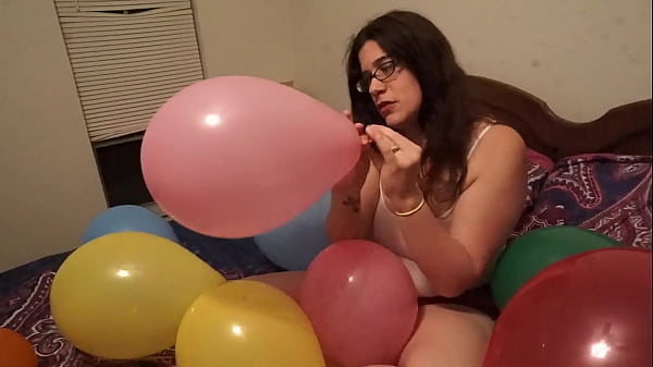 Balloons Were Meant To Be Popped. Nerdy Slut Vicki Pops Multiple Balloons thumbnail