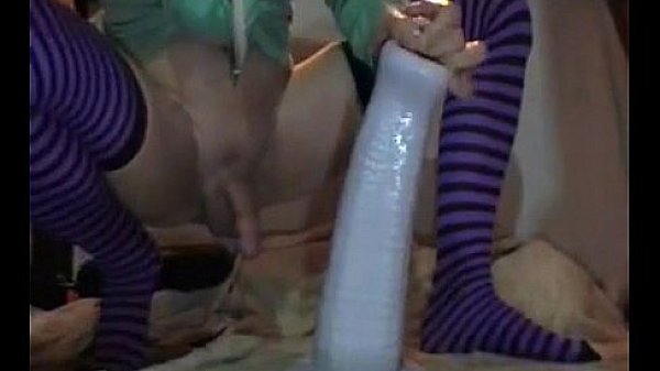 Femboy Crossdresser Large Dildo Belly Bulge Deep Anal Stockings thumbnail