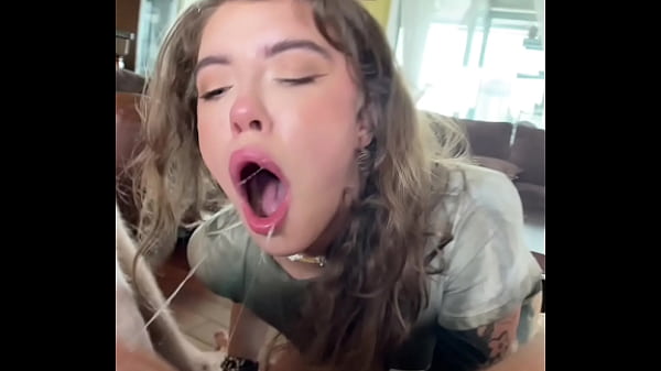 Natural tits blonde mouth fuck blowjob POV 