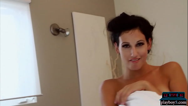 Gorgeous brunette natural MILF babes get naked for Playboy and look amazing 