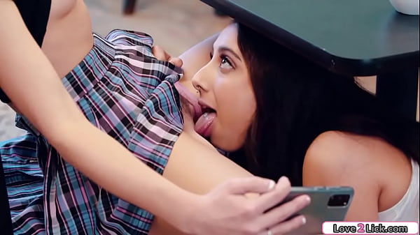 Busty Latin And Small Tits Blonde Are Dared To Have Public Sex.the Brunette Licks Her Pussy Under The Table And Is Fingered.they Trib And She Rims Her thumbnail