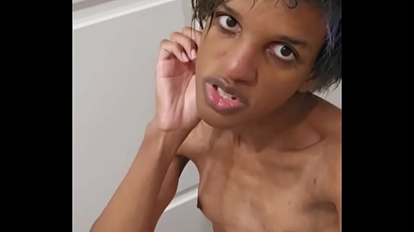 Cute Ebony Ladyboy Eats Her Cum For First Time After Castration And Plays With Her Beautiful Busty Boobs! thumbnail