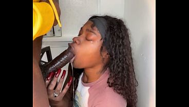 Project Nympho Cock Sucking Stepsister Sucks My 11inch BBC With Her Long Ass Tongue