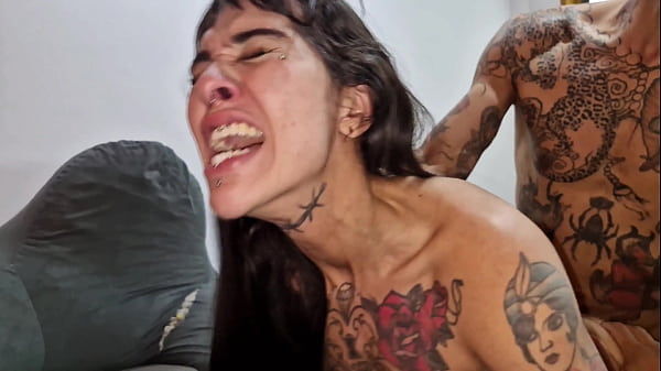 free pv Tattooed Alt Babe Takes Double Anal & DP – Two Big Cocks Wreck Her Slim Frame