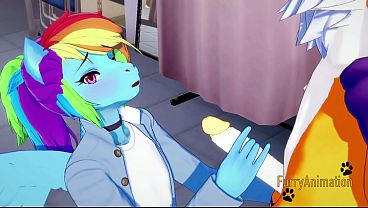Digimon My Little Pony Yaoi - Renamon And Rainbow Dash thumbnail