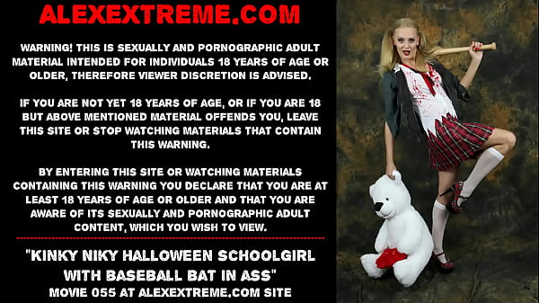 Kinky Niky Halloween with baseball bat in ass