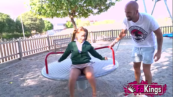 Public exhibitionism with a tiny babe and a big cock 