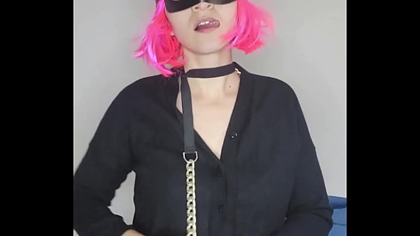 Look how horny I am with my kitty mask and my big natural tits