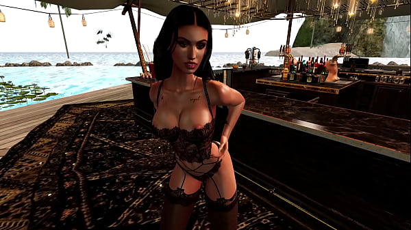 Blaire Black gets fucked in every hole hardcore at the bar by a massive big white from a stud cock on the beach with dripping cum 