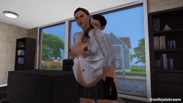 Getting Her Pregnant: Pregnant Emily Vonce getting fucked in Office