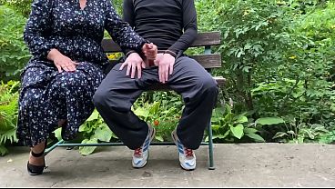 Curvy Stepmom made me cum in a condom on the street