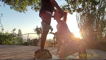 Ginger Bunny Caught Sunset Fucking And Deepthroat On Patio thumbnail