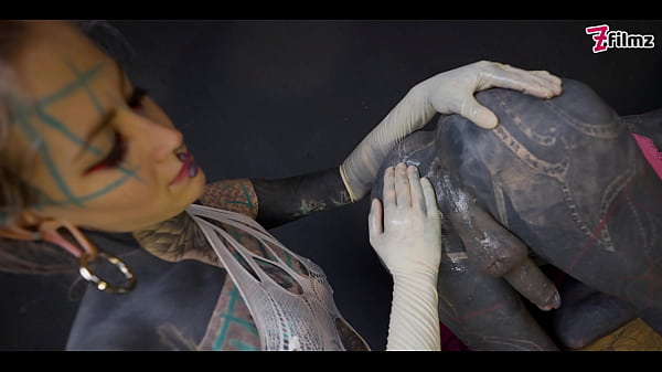 TRANNY ANAL stretching by TATTOOED dominatrix – ASS fisting FEMDOM couple (goth, punk, alt porn) ZF163
