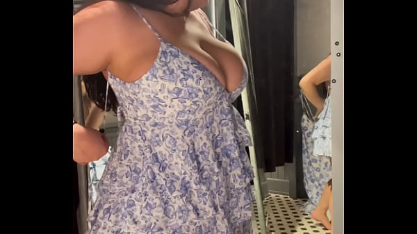 Try on Haul – Chubby Latina Dani Valentina strips down in dressing room