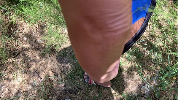 Fuck and cum in thong in public park summer 
