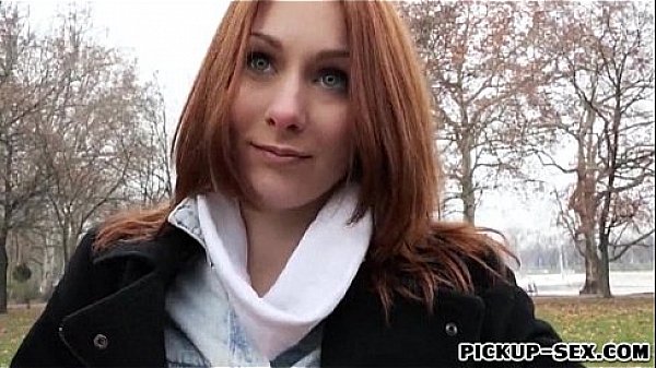 European redhead Alice Marshall flashes and fucked for money 