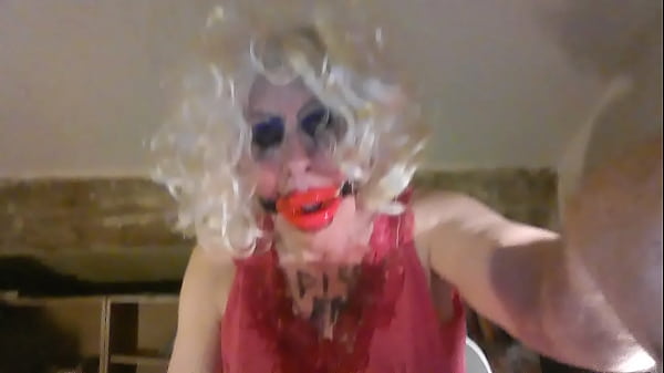 Pee Stained Tranny, Sarah Millward, Inserts 8 Inch Dildo Through Mouth Gag, Then Up Her 'vagina,' Masturbates Cocklet - For You To Cum Over thumbnail