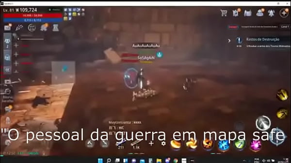 Lanceiro com a lan&ccedila enorme deixando geral oprimido