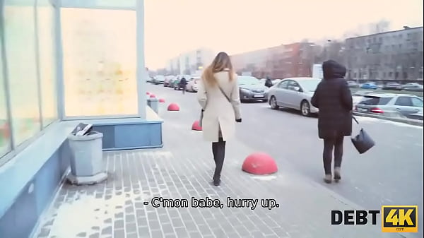 DEBT4k. Coquettish lassie used to sex with men for luxury clothes 