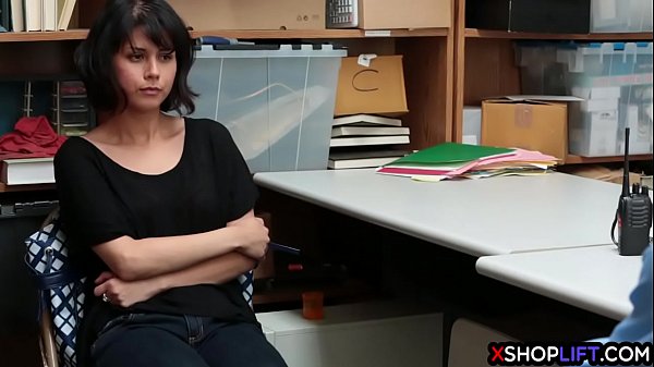 Teen shoplifter with a round ass fucked by a security officers 