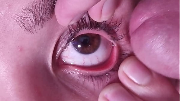 Cum dumpster gets a full cumshot into her open eye | talking