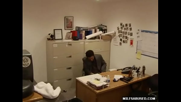 Blonde MILF gives a blowjob to her bosses cock
