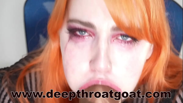 Hard Deepthroating Bad Dragon Causes Runny Teary Eyes
