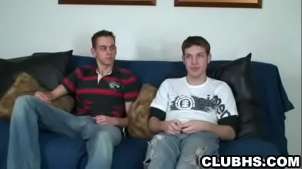 Two honry hunks tugging their cocks on the couchm 1 