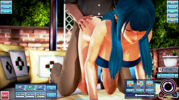 Blue haired babe rides and takes it.