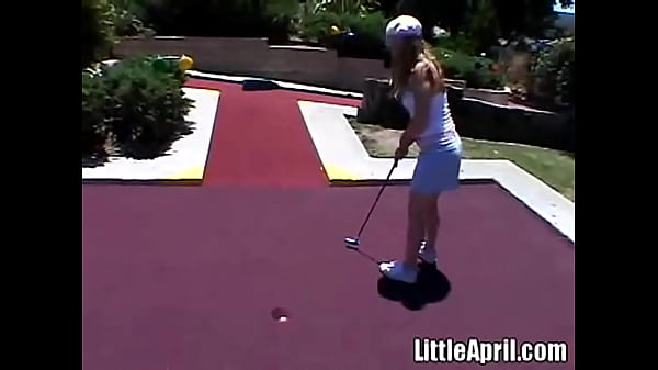 Teen little april goes solo outdoors