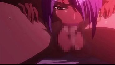 Dark skinned hentai girl gets mouthful of cum
