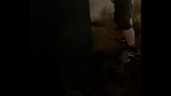 Helping him pee in the street 