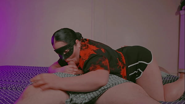 Caught My Stepdad Watching Me, BBW Gives A Blowjob & Gets A Load Of Cum From Stepdad! 