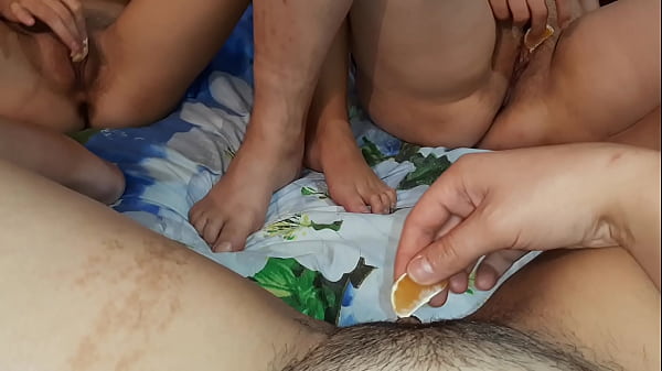 Girls Masturbate Pussies With Tangerines And Cum thumbnail