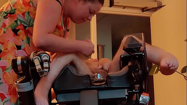 Handicapped Man In Wheelchair Gets Footjob And Blowjob From Smoking Milf thumbnail