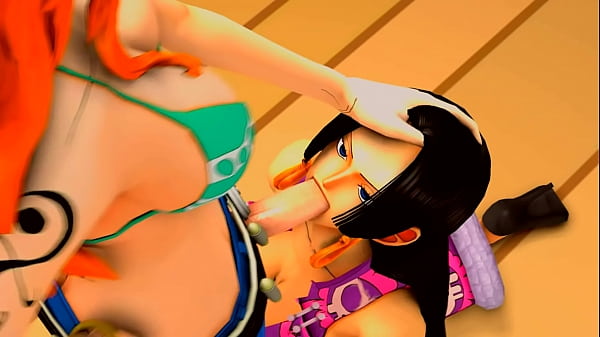 Boa hancock sucking Nami's dick (with sound)