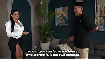 Big-breasted real estate agent convinces her client to buy her property - Includes free sex 