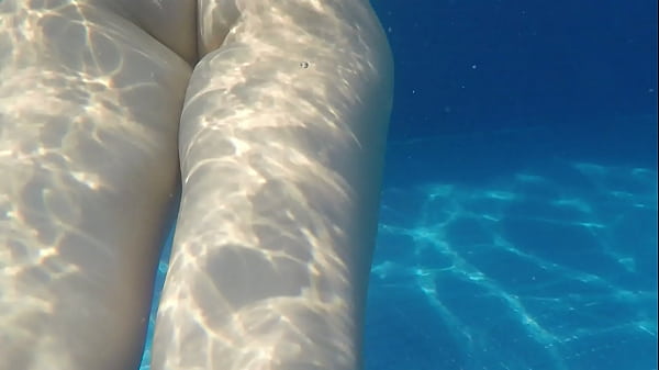 wife thong swimming in pool