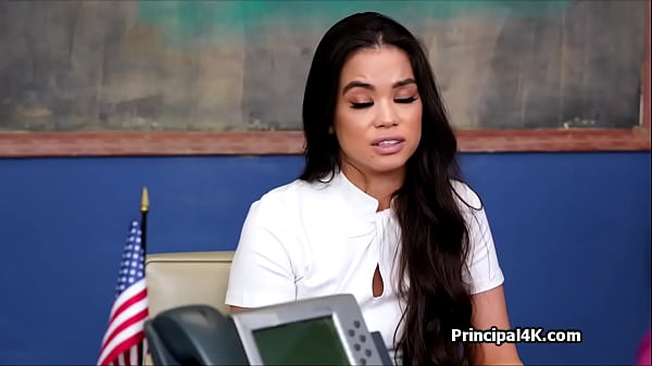 Head teacher makes kinky deal with slutty Asian milf 