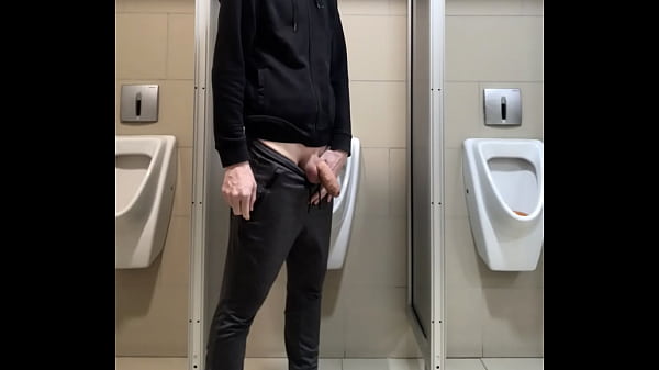 Pissing In Public Toilet Of A Departmet Store With Soft Dick thumbnail