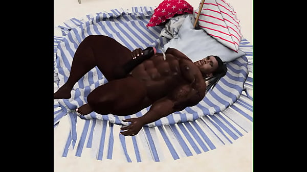 big dj fluker jerks his massive black cock