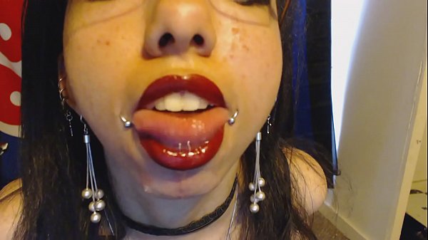 Spit Saliva Fetish - Red Lips Drool A Lot Down Chin thumbnail
