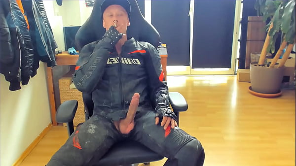 Wanking My Cock In My Leather Gear And Getting To A Cumshot With Some Marlboro Reds Smoking thumbnail